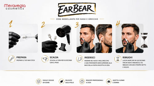 EAR BEAR Ceretta in Sticks per Naso e Orecchie con Olio di Jojoba