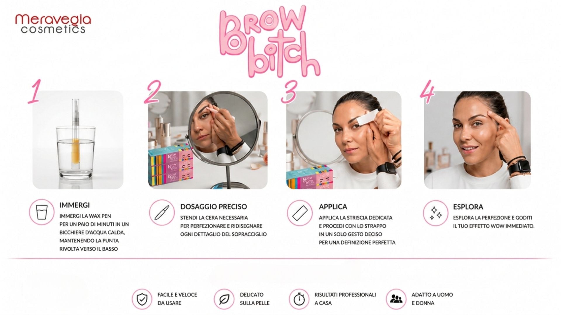 Brow Bitch – Kit Epilazione Sopracciglia e Baffetti di Precisione
